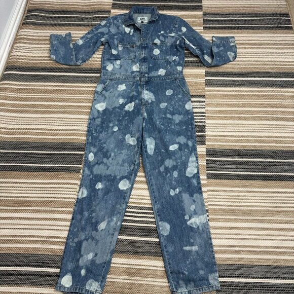 Lee Union-Alls Women's Coverall Denim Splatter Great Fog Pockets Blue Size Small - Picture 3 of 16